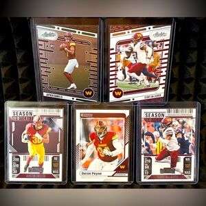 Jayden Daniels 2024 Panini Absolute Rookie Card & Team set of 5-Washington